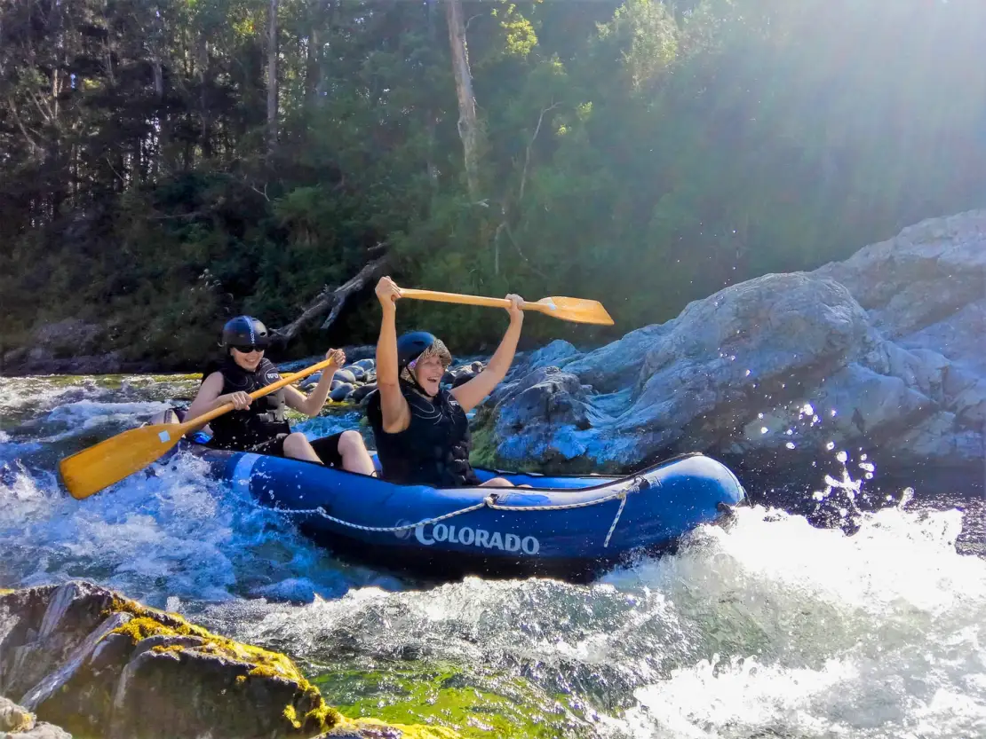 Rapid riding on Pelorus river in Marlborough Sounds NZ